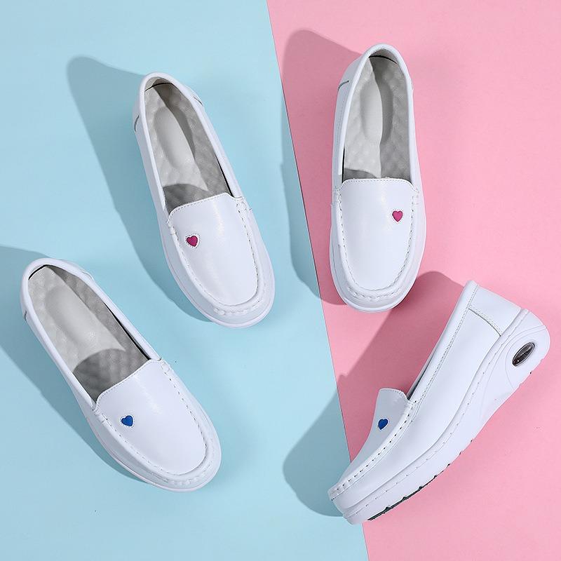 New Air-cushioned Nurse Shoes Soft-soled Breathable Flat-bottomed Anti-slip Shallow-mouthed Round-toed Shoes