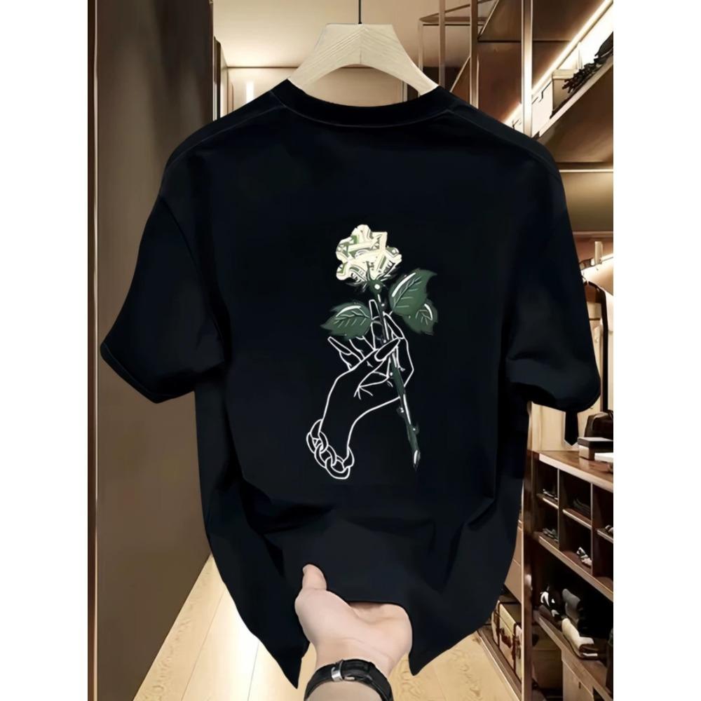 Heavy Cotton Versatile Short-sleeved T-shirt Men's and Women's American Ins Trend Creative Design Print Top T-shirt
