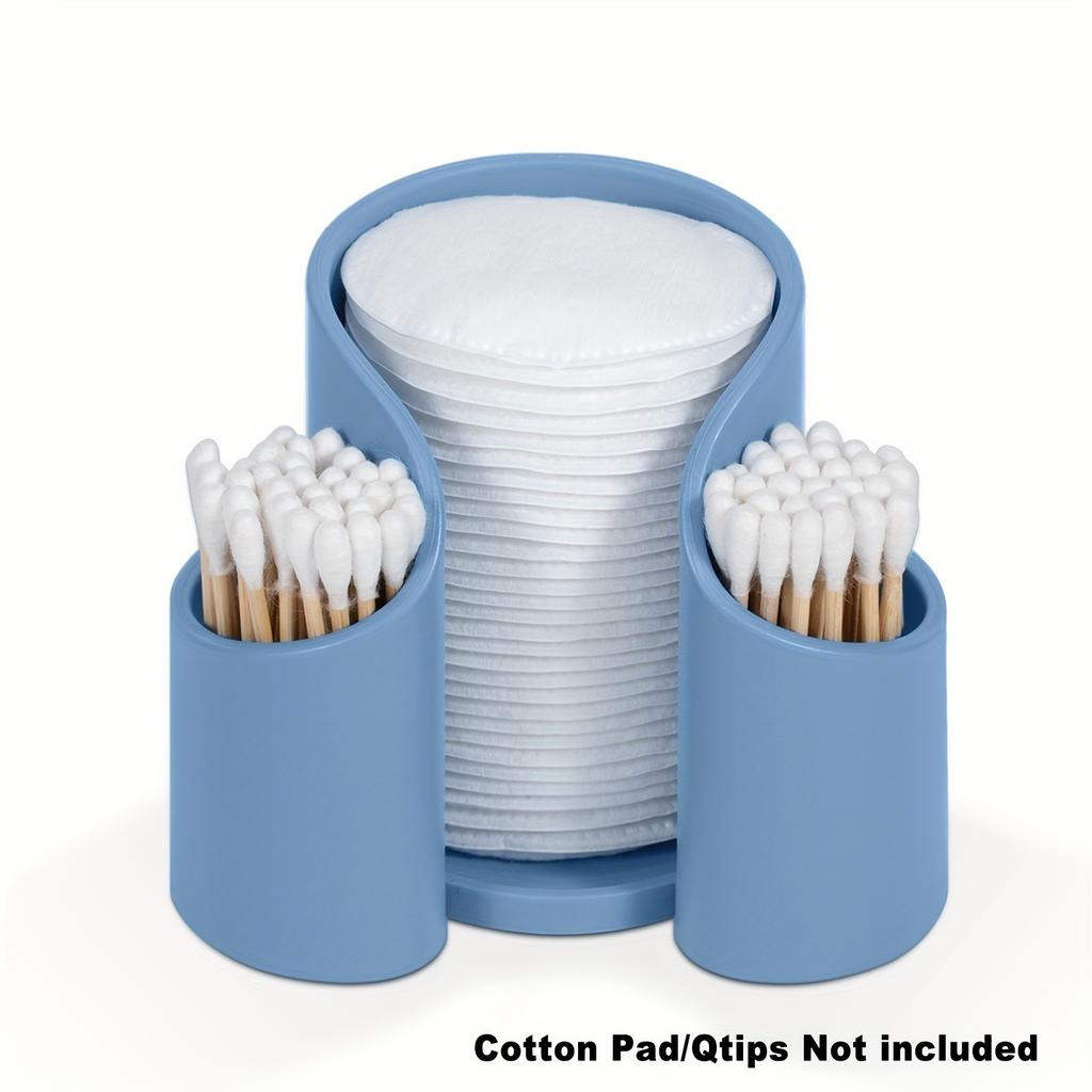 Dispenser Plastic 2-Grid Cotton Ball Swab Round Pads Holder for Bathroom Container Organizer