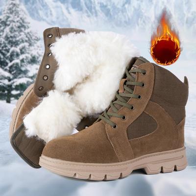 Verdickte, pelzintegrierte Woll-Schneestiefel für warme Outdoor-Kaltstiefel für Herren, extra dick