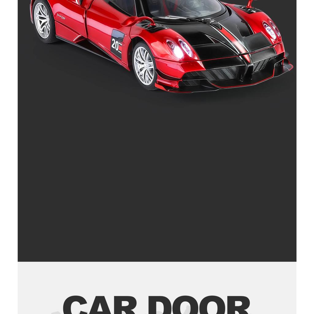 NEW 1/32 Pagani Huayra BC Supercar Alloy Car Model Sound and Light Pull Back Children's Toy Collectibles Birthday Gift