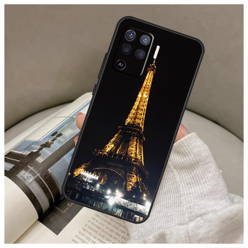 Paris Eiffel Tower Case For OPPO A96 A76 A16 A54 A74 A94 A98 A78 A5 A9 A15 A17 A77 A52 A72 A53S A57S A79 Cover