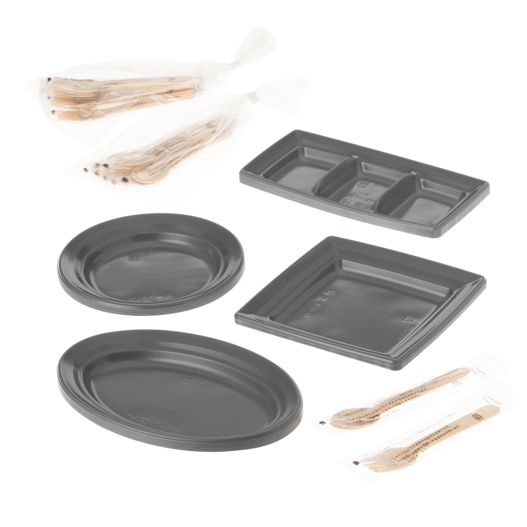 

Food Container Stylish Camping Set Nuance Gray 10 Sets [Trayman] One-way