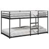 VidaXL Bunk Bed Without Mattress Black 75x190 Cm Steel, Bed Frame, Slatted Base, Bedroom Furniture, Loft Bed, 4019874