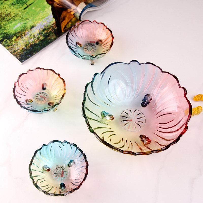 Flavinmci 4-Piece European Glass Fruit & Snack Plate Set