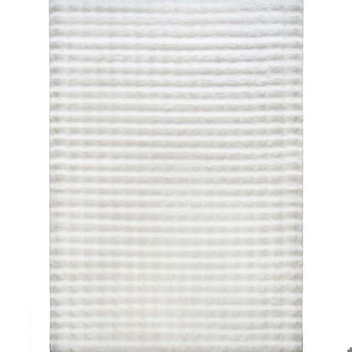 Tapis salon doux à relief bulles blanc 160x230