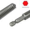 Hex Shank Screw Extractor: Fine Thread, Single Head, Reverse Thread for Stripped and Damaged Screws