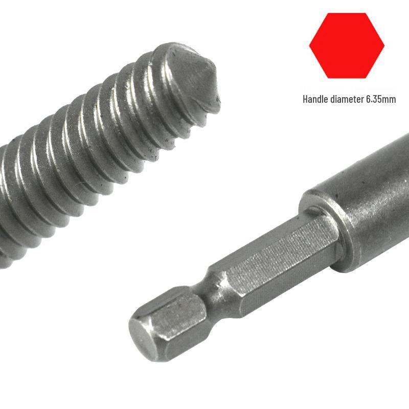 Hex Shank Screw Extractor: Fine Thread, Single Head, Reverse Thread for Stripped and Damaged Screws