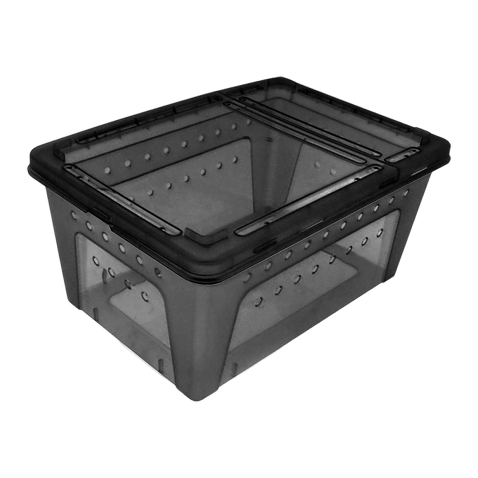 

Reptile Terrarium Enclosure Tortoise Terrarium Stackable Container Turtle Tank for Frog Lizards Amphibians Crayfish чорний