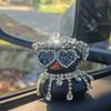 Zwarte Diamant Rubberen Eend Auto Decoratie - Interessant Kantoorcadeau, Coole Dashboard Decoratie, Geschikt voor Auto Accessoires, Interessant Ontwerp