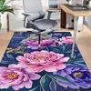 1pc Floral Artwork Area Rug Soft Flannel Floor Mat for Living Room, Bedroom and Carpet, Sofa Coffee Table Floor Mat, Decorative Rug Q02