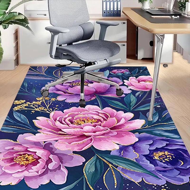 1pc Floral Artwork Area Rug Soft Flannel Floor Mat for Living Room, Bedroom and Carpet, Sofa Coffee Table Floor Mat, Decorative Rug Q02