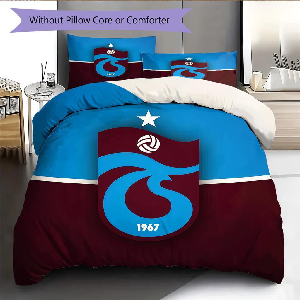 Trabzonspor Pattern Bedding Quilt Set Home Decoration Gift (1 * duvet cover + 2 * pillowcase without core)