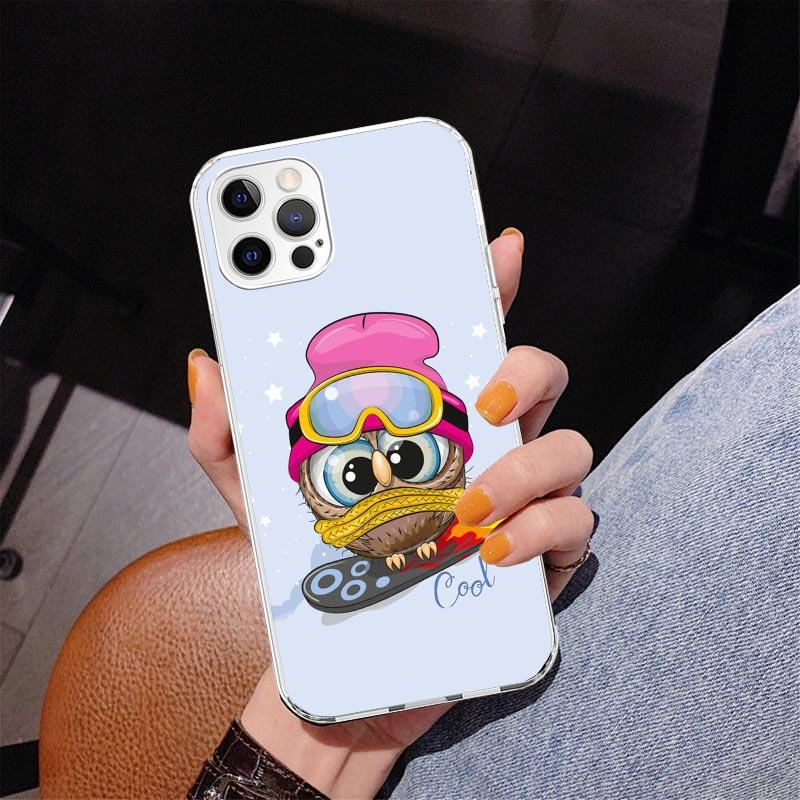 

Милый чехол для телефона с совой и сердцами для влюбленных для Iphone 17 Air 16 11 12 13 Mini 14 Plus 15 Pro Max 7 8E SE 2020 16ProMax Чехол для телефона Coque 1 iPhone 16