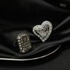 Planet Saturn Full Of Diamonds Love Open Ring Dark Retro Personality Square Full Of Diamonds Zircon Niche Ring Woman