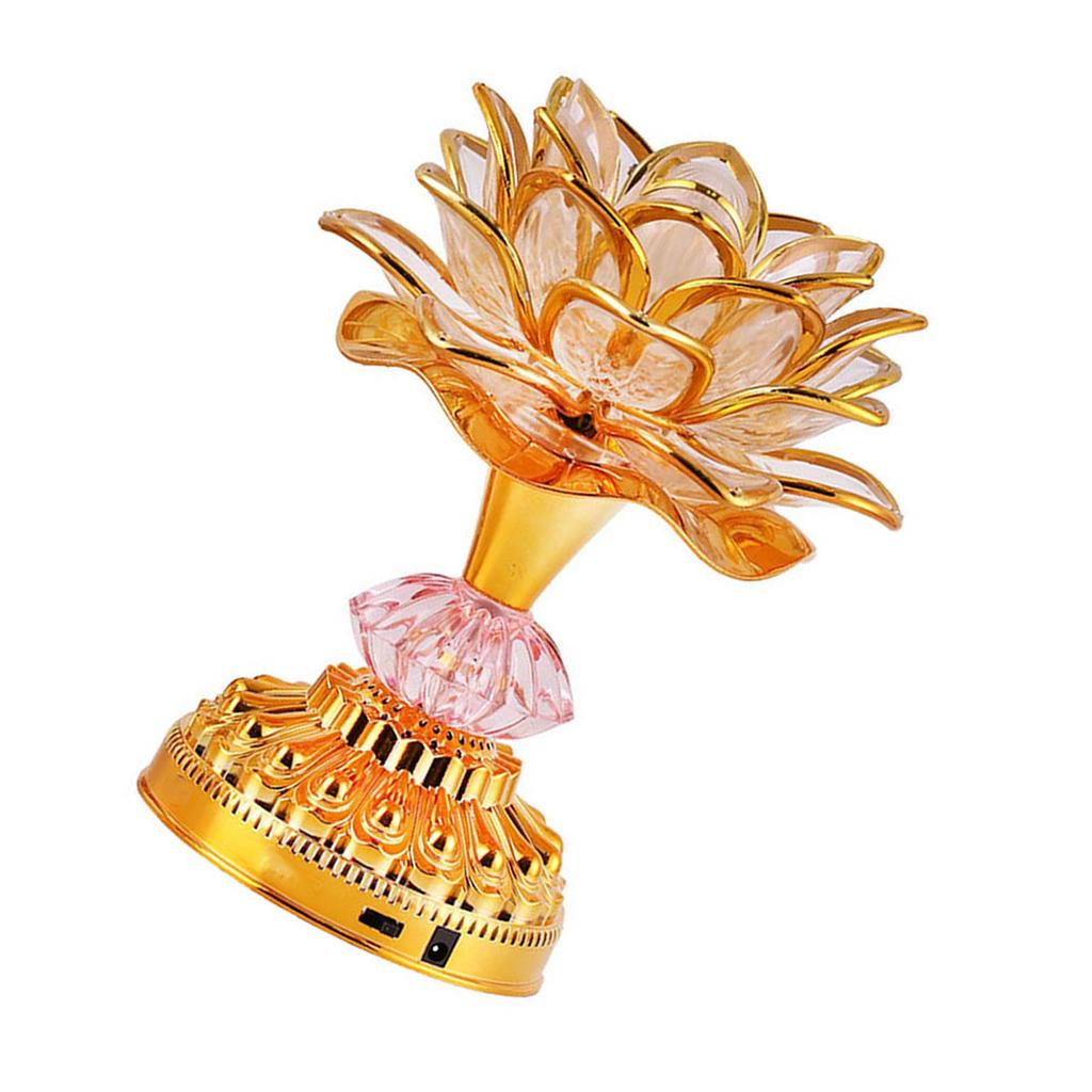 LED Flower Lamp Color Changing Electronic Decorative Light for Adding Ambiance and Holiday Gifting Golden