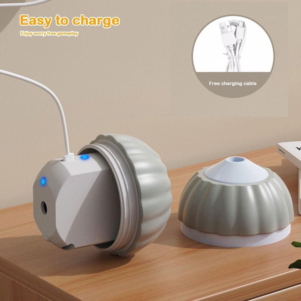 Automatic Smart Cat Toys Fast Rolling Rechargeable Dog Cat Training Ball Indoor Playing with 2 Tails Kitten Teaser Game Toy