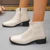 New Soft Leather Square Toe Versatile Low-heeled Shoes, Dr. Martens Boots and Women's Shoes