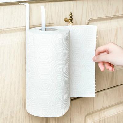 Paper Roll Holder Towel Rack Cling Film Storage Rack Bathroom No Punching Storage Rack Hanging Shelf Kitchen Tissue Accessories