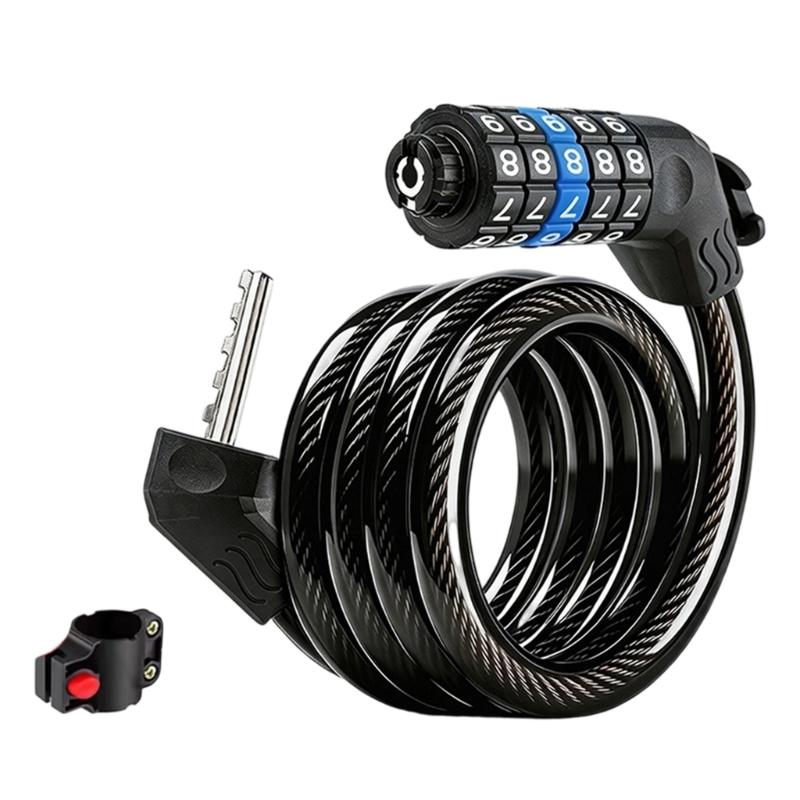 5 Digit Combination Bike Lock Heavy Type Anti Thefts Protecting Bicycles Lock Cable for Mountain Bicycles Security