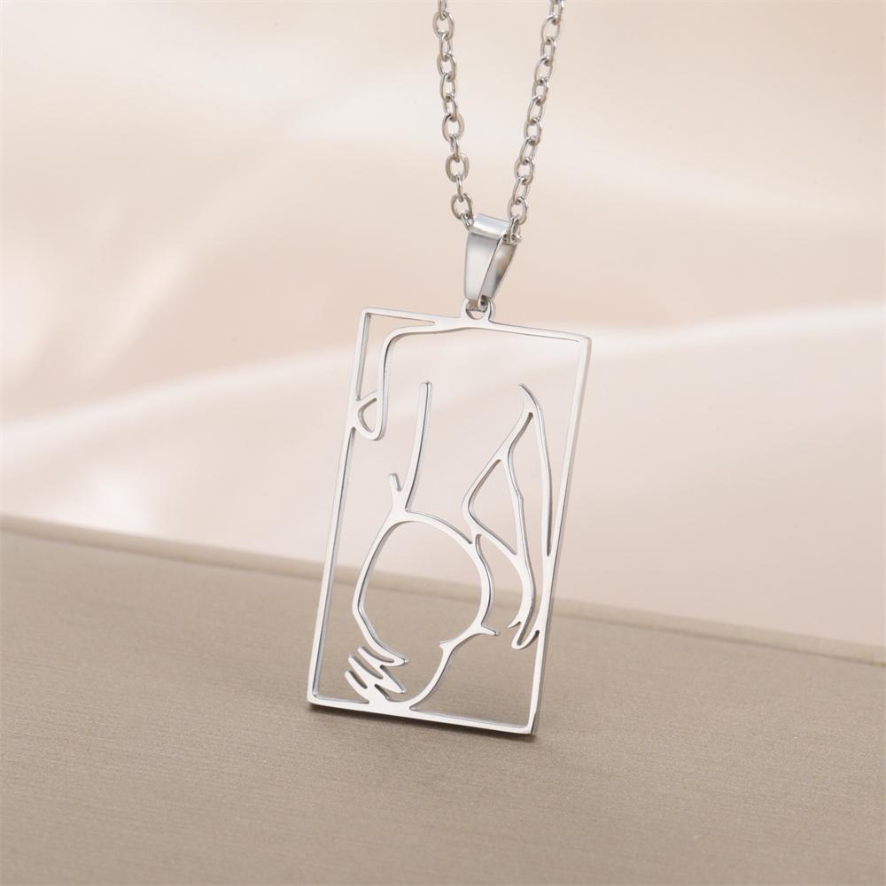 My Shape Shapely Beauty Women Necklaces Charming Pictorial Girl Pendants Pendants Neck Chain Stainless Steel Fashion Jewelry