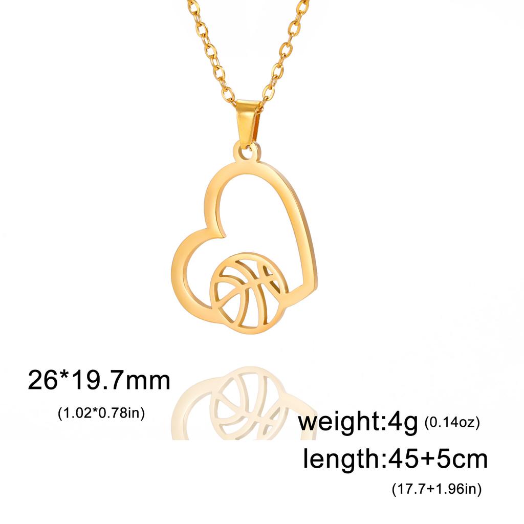 Heart Soccer Pendant Stainless Steel Necklace Men Women Link Chain Jewelry On The Neck Sport Pendants Birthday Gifts 2026 Trend