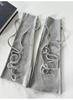 Y2K Harajuku Style Gray Trapezoid Lace-up Leg Warmers for Women