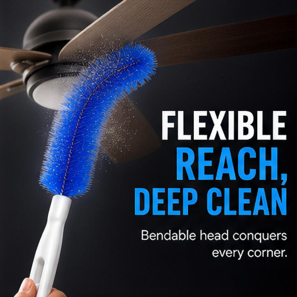 2pcs Bendable Dusting Brush: 40 cm Washable Microfiber Head - Reusable Bendable Design Fan Cleaner for Ceiling Fans Blinds Air Vents Curtains Home