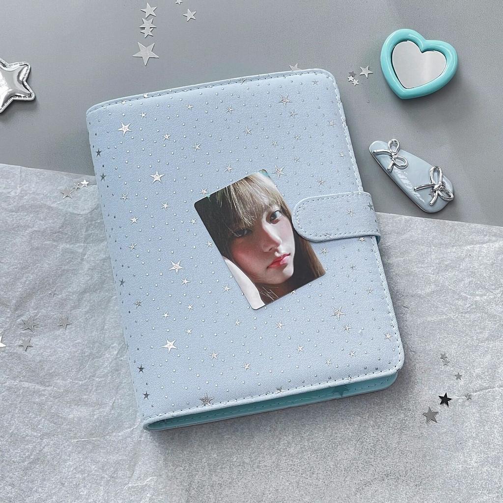 Album Photo K-Pop à 4 Poches Beige à Pois Reliure pour Cartes pour Cartes de Collection Ins & Photos Polaroid Livre de Stockage Mémoire