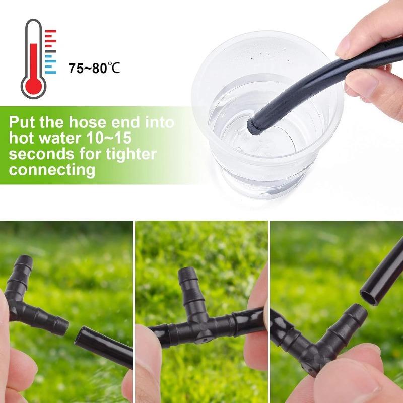 50PCS Universal Barbed Tee Fittings Barbed Connectors Garden Drip Irrigation Joint for 4/7mm Water Tube Watering System
