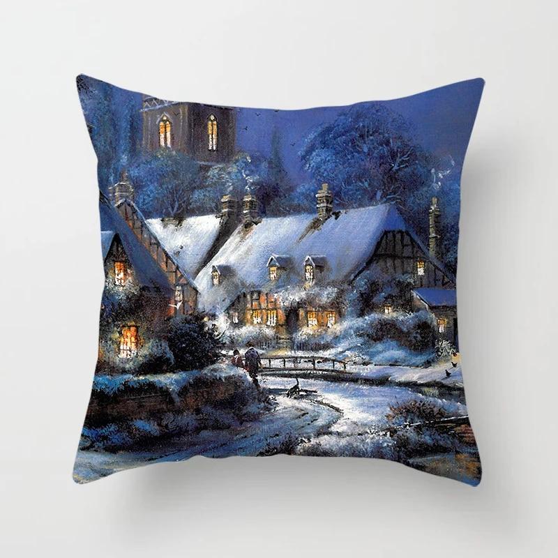 New Year and Christmas Decorative Pillowcases Home Living Room Sofa Cushion Covers Bedroom Room Decorative Pillowcases