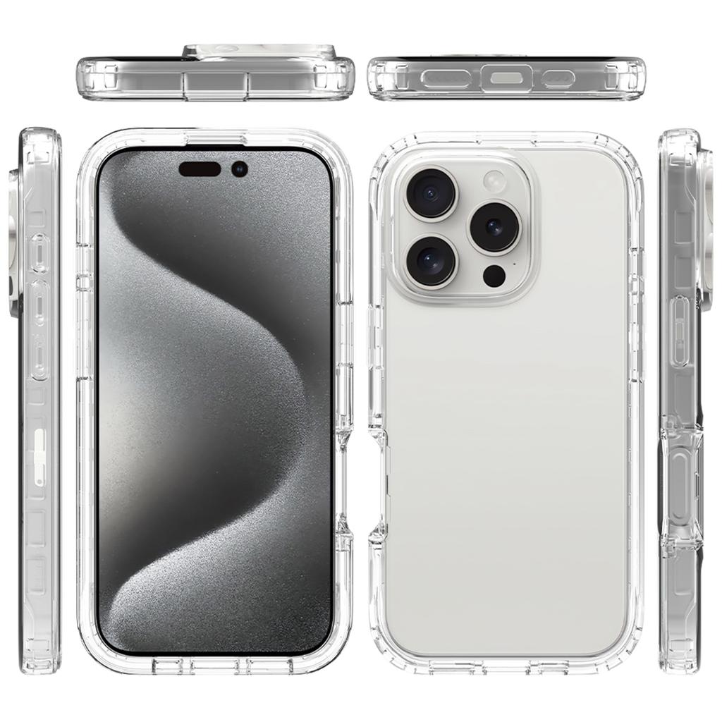 For iPhone 16 Pro Case TPU+PC Full Protection Shockproof Phone Cover with PET Screen Guard