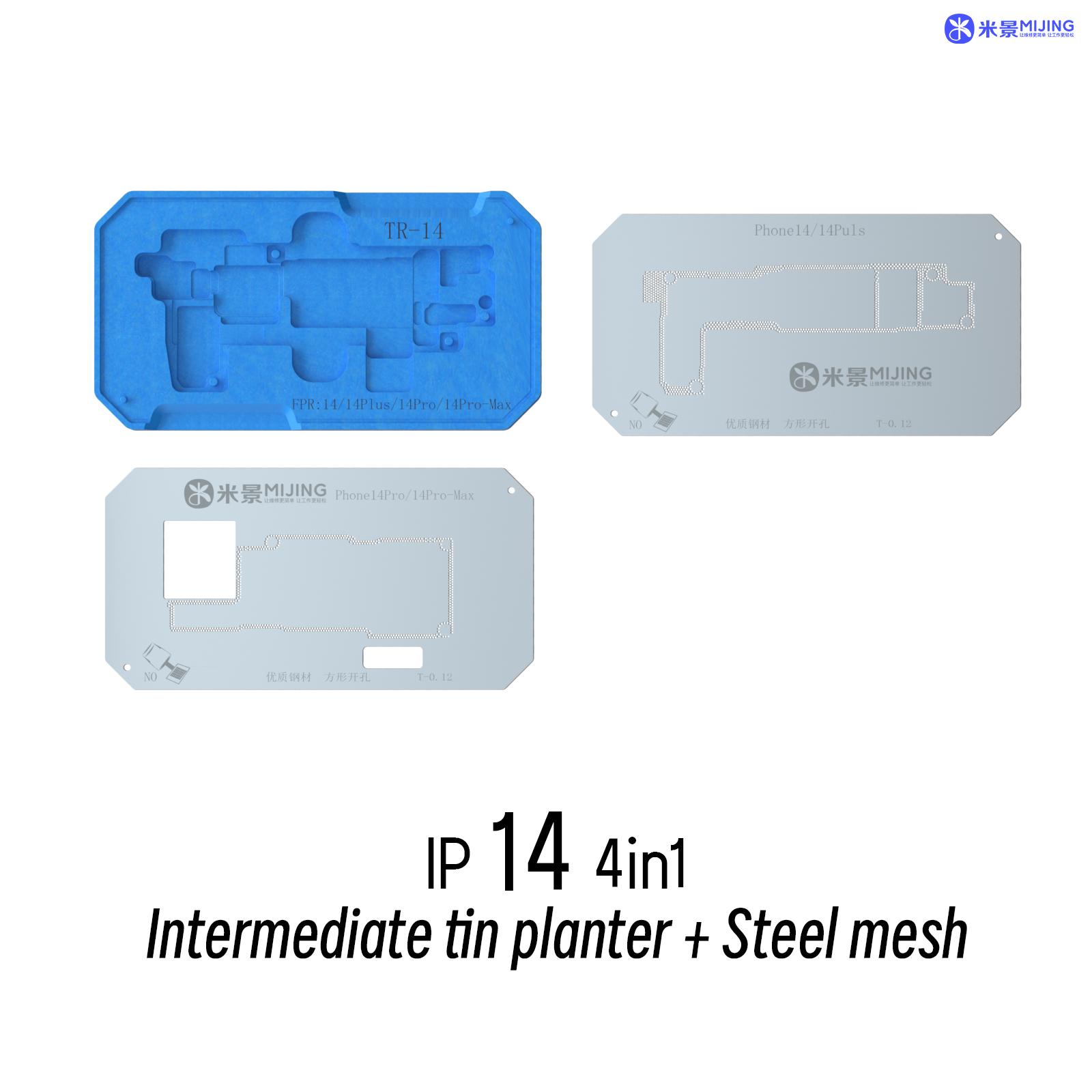 

MJ Z20Pro Mid-Layer Planting Tin Template For iPhone X XS 11 12 13 14 15 Pro Max Mini Motherboard BGA Reballing Stencil Platform