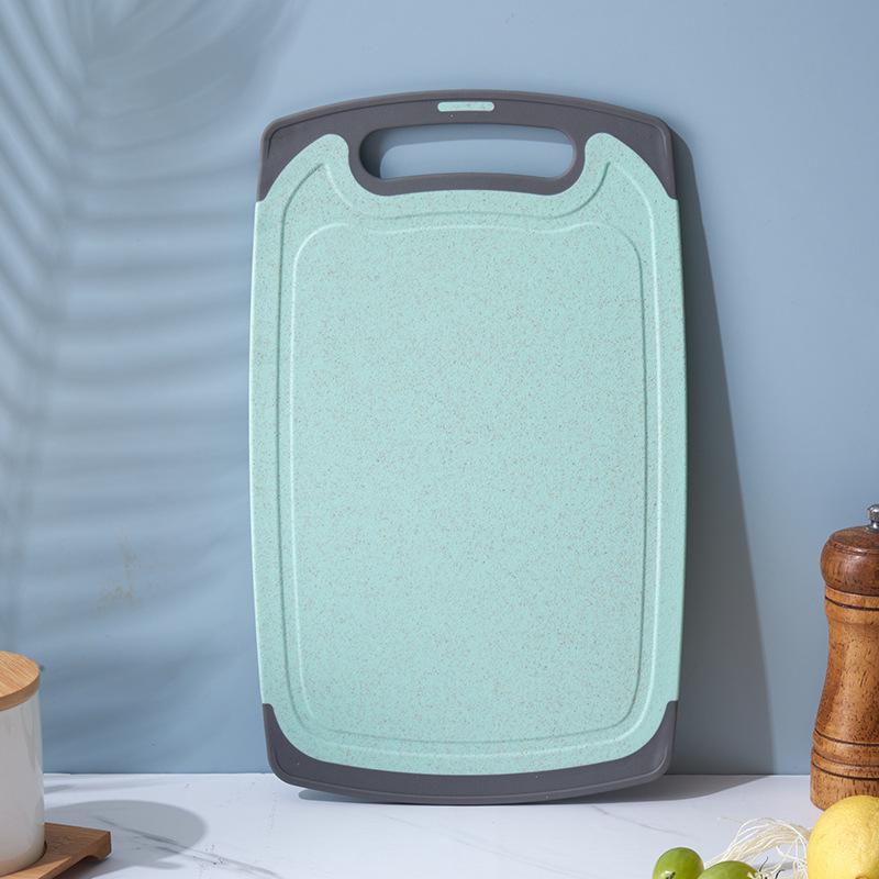 Double-Sided Non-Slip Wheat Straw Cutting Board with Wrapped Handle for Kitchen and Outdoor Use