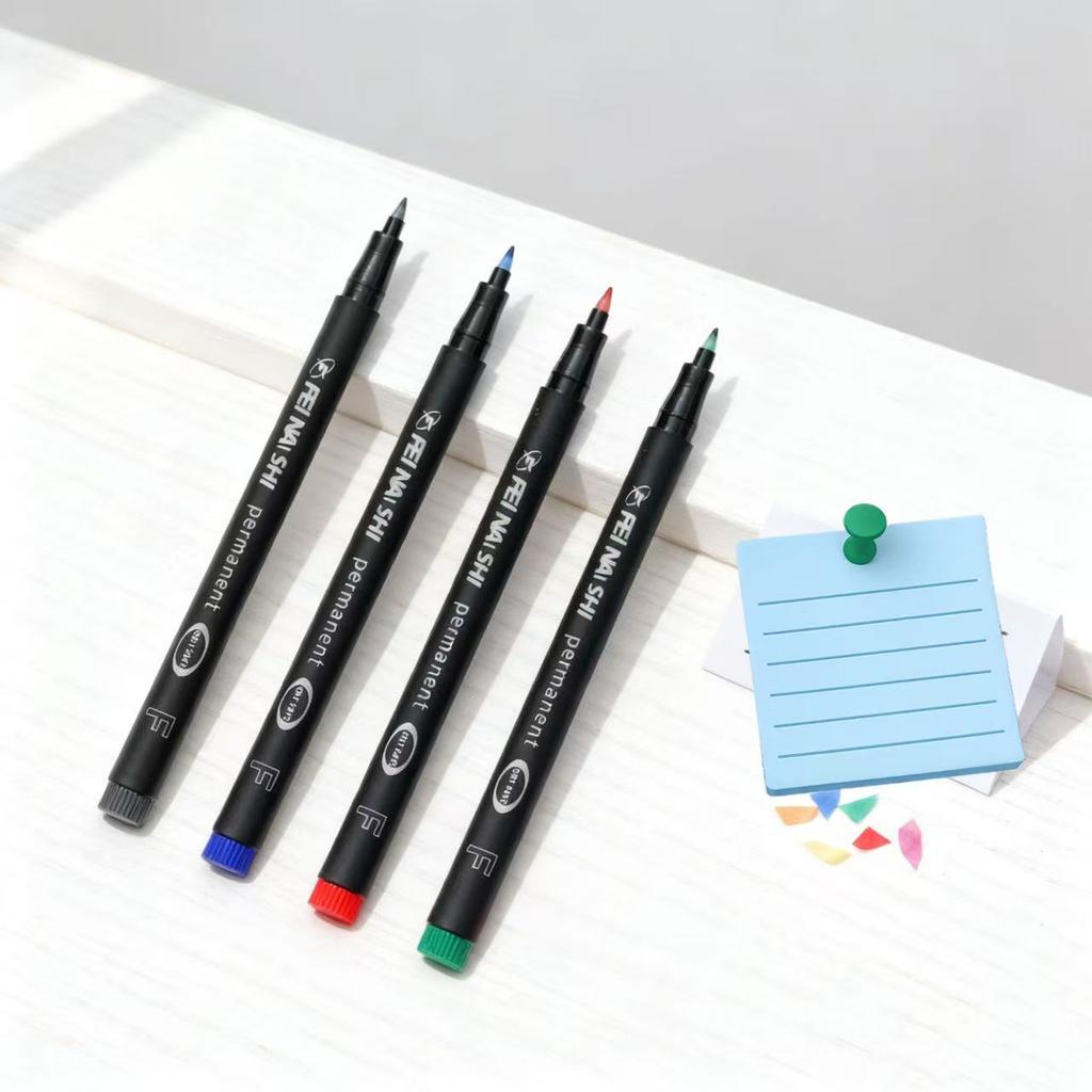 4Colors Fine Tip Permanent Marker Pens – Bright Colors (Black, Blue, Red, Green) for DIY Painting, Drawing, and Design