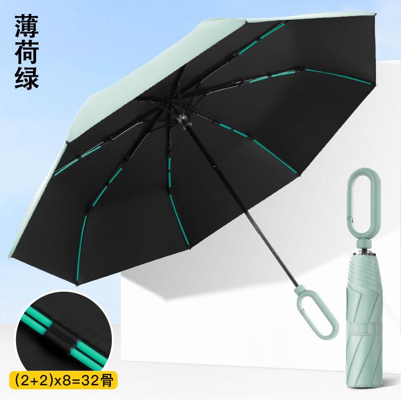 Three-fold Manual Buckle, Enlarged Men's Business Folding Umbrella, Weather and Rain, Car Reverse Folding Umbrella Outdoor