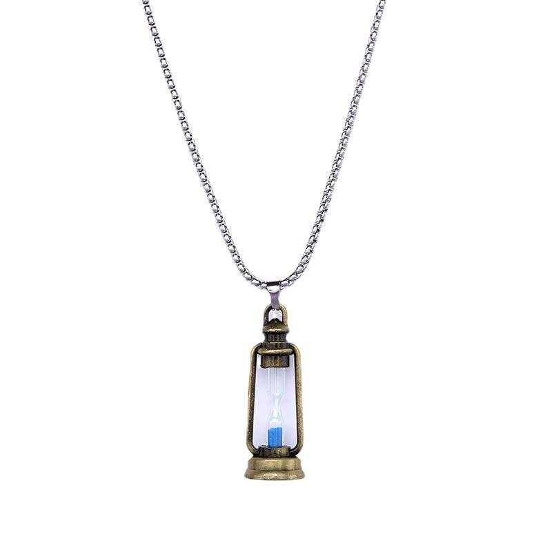 Retro Kerosene Lamp Hourglass Hip-hop Men's Versatile Hip-hop Jewelry Accessories Pendant Necklace