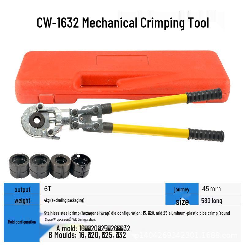

Клещи для обжима труб из разных материалов: алюминия, пластика и меди — нержавеющая сталь, тонкостенные, идеально подходят для систем водяного отопления CW-1632 Aluminum-Plastic Crimper (TH Type)