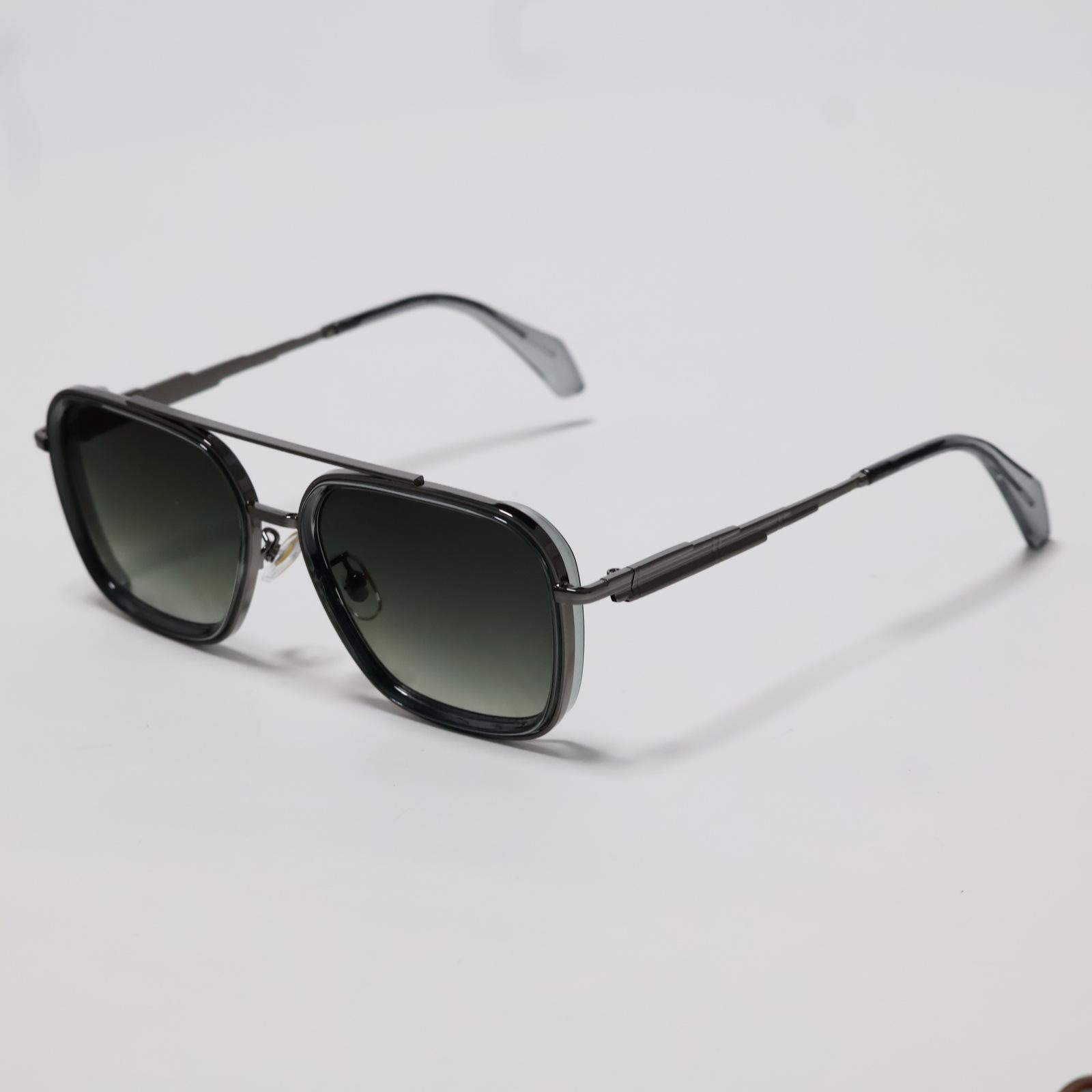 

JYL TS Men s Retro Punk Square - Double-Bridge Metal Sunglasses WF-5G305 c-4570 блідий колір золота