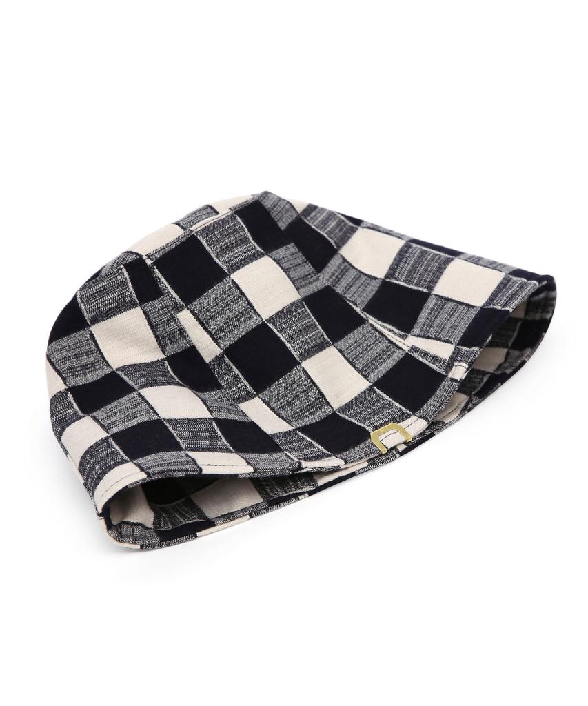 Eondeokeonteulolseutyudio Autumn Bucket Hat Stand Bucket / Shade Check / Milk Navy