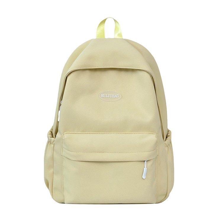 Schoolbag Korean Version of Female Ins Solid Color High Value Simple Casual Fashion Versatile Schoolbag Junior High School Student Backpack