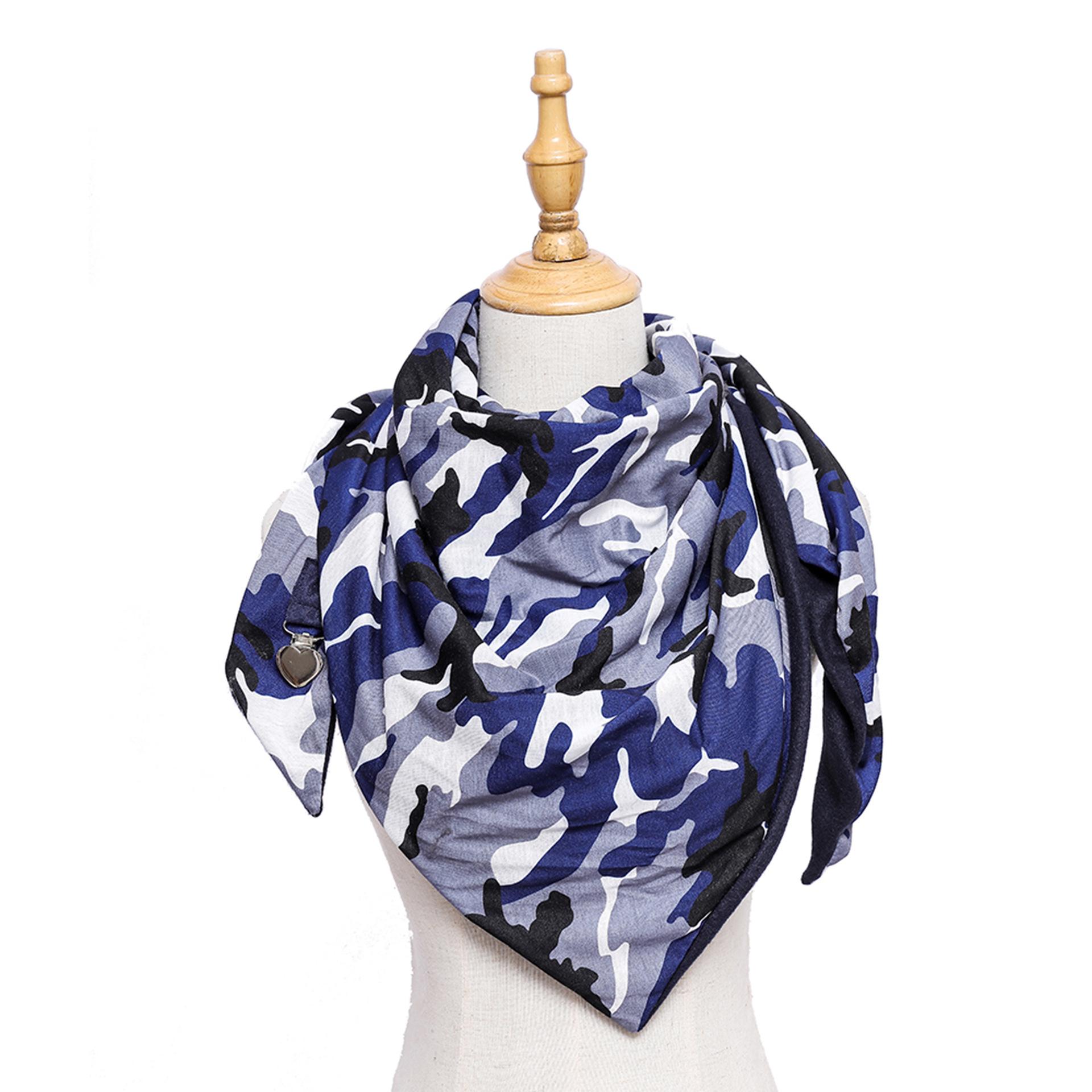Women S Camouflage Warm Scarf For Autumn Winter 15075cm синий