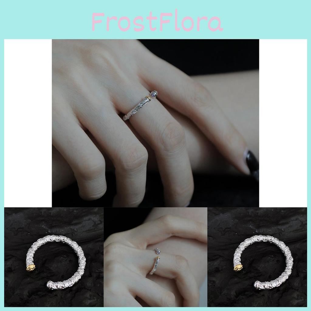 Exquisite Antique Aesthetic Open Ring For Women With Timeless Floral Design In Geometric Shape