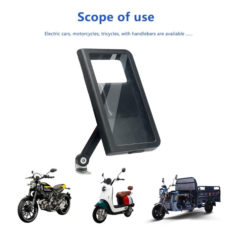Bike Phone Mount Waterproof, Motorcycle Phone Mount with Aluminum Handlebar Mount Base Touching Screen Phone Case