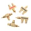 Copper Gold-Plated Lotus 1 Divided Into 2 Rca Male To 2 Rca Female Audio Signal Converter Rca 3 Head Converter Connector