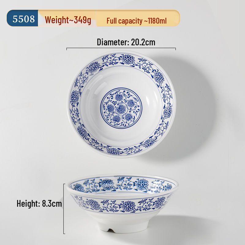 ZISIZ Vintage Thickened Imitation Porcelain Bowl