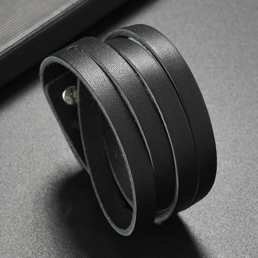 Trend Jewelry Vintage Handmade Weave Genuine Leather Bracelet Men Personalized Cuff Wide Leather Bracelet Pulsera Hombre