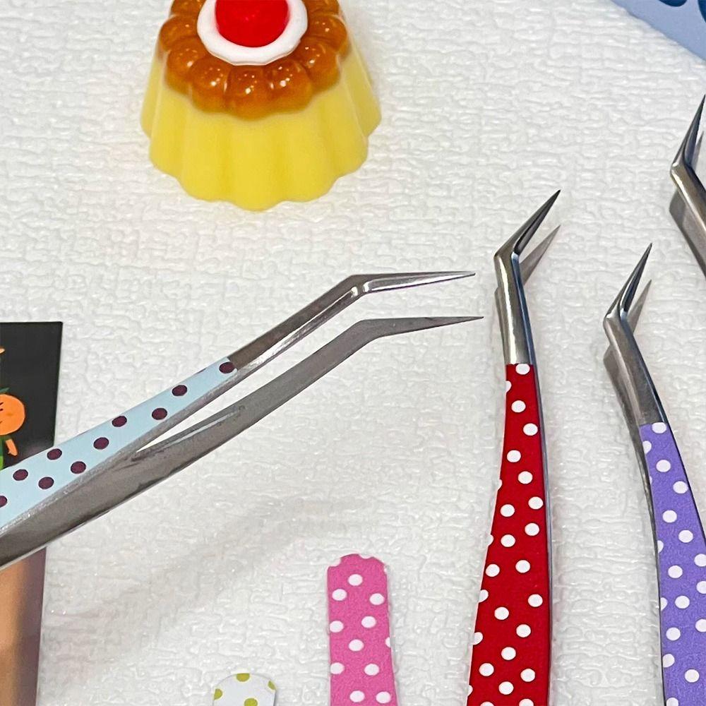 Stainless Steel Curved Stickers Tweezers Anti-static Lashes Extension Tweezer Extensions Grafting