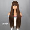 Long Straight Wig With Bangs Natural White Hair Wigs Synthetic Heat Resistant Wigs For Girls Daily Party Use