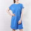 Adidas Neo Three Stripe Sport Waist Cinched Loose Short Sleeve Dress Women Dresses Blue DW7787